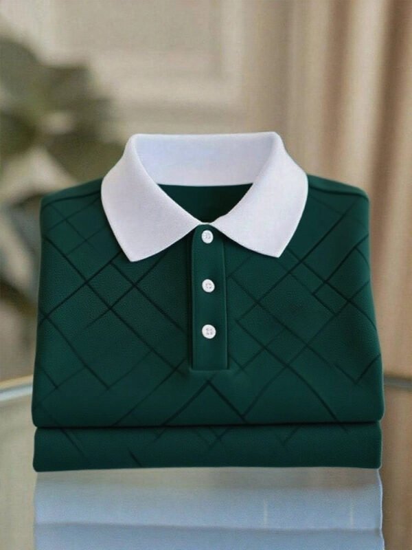 06fcae082ca52e3755dd5cf714e27f4b-_2.jpg Men's Business Casual Button Short Sleeve Polo Shirt