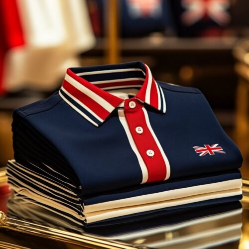 Men's Business Union Jack Casual Button Short Sleeve Polo Shirt