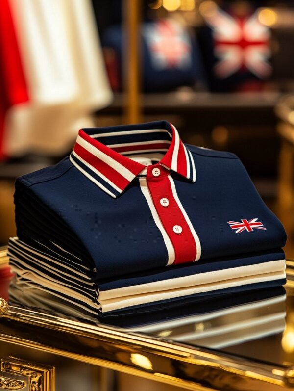 08aa99b3af95250269903f75d24efcaaef228621.jpg Men's Business Union Jack Casual Button Short Sleeve Polo Shirt