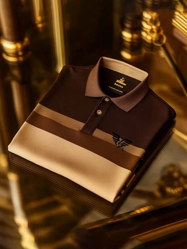 18.jpg Men's Classic Business Check Logo Short Sleeve Button Polo Shirt