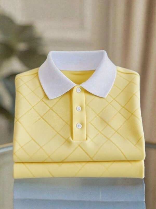 20250802182256.jpg Men's Business Casual Button Short Sleeve Polo Shirt