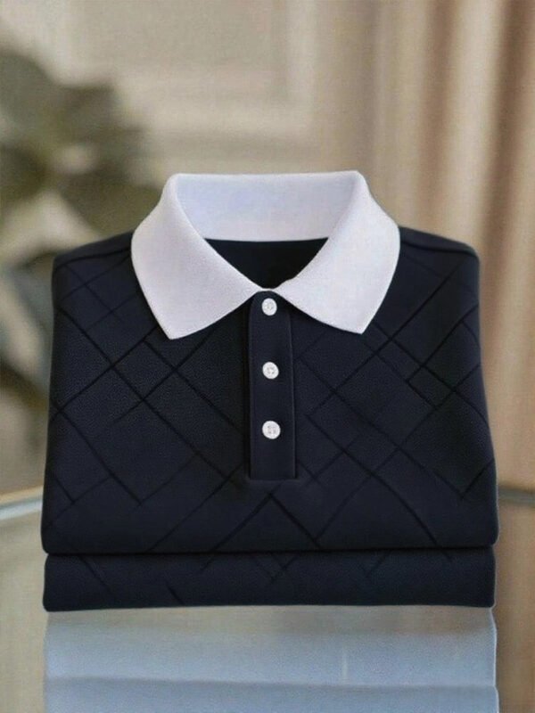 20250802182303.jpg Men's Business Casual Button Short Sleeve Polo Shirt