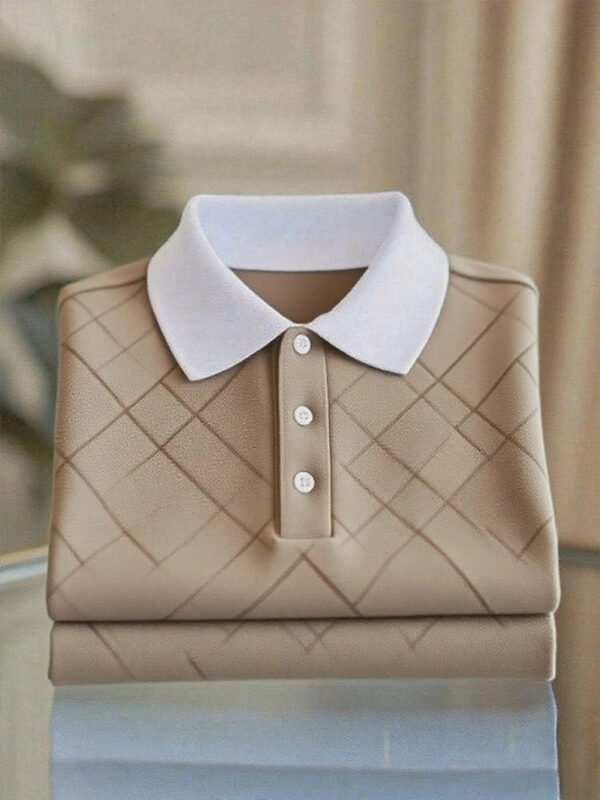 20250802182307.jpg Men's Business Casual Button Short Sleeve Polo Shirt