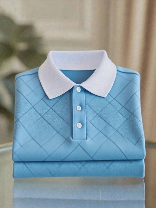 20250802182330.jpg Men's Business Casual Button Short Sleeve Polo Shirt
