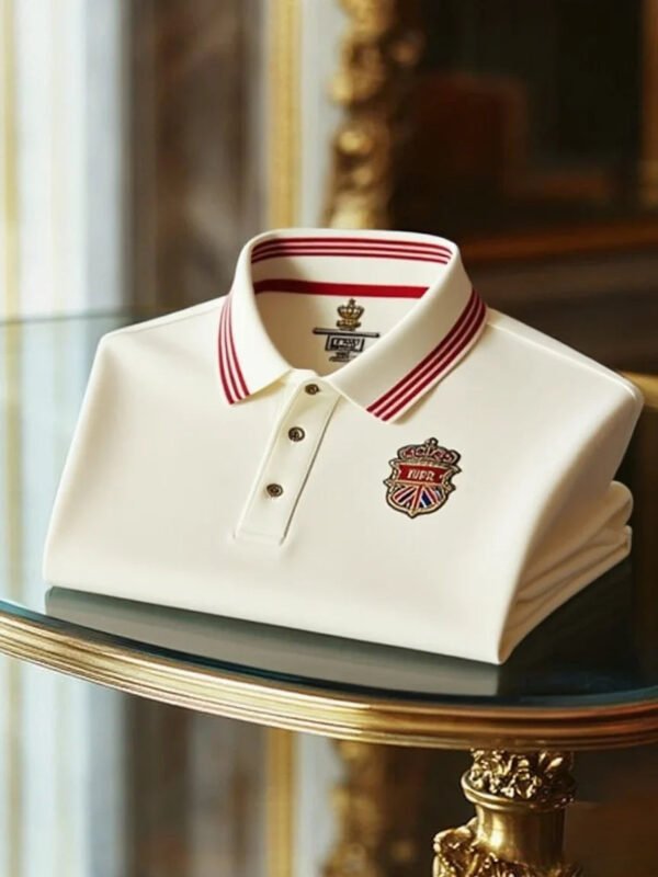 22.jpg Men's Retro Business Stripe Print Cotton Blend Short Sleeve Polo