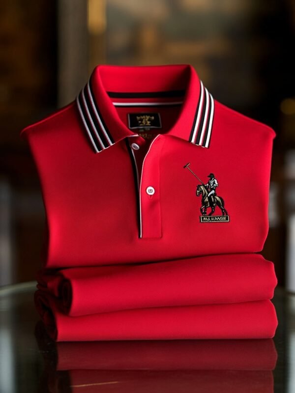 35a772ffbf106e9f5225ad1de72ef6bf9dc41a68.jpg Men's Classic Business Check Button Short Sleeve Polo Shirt