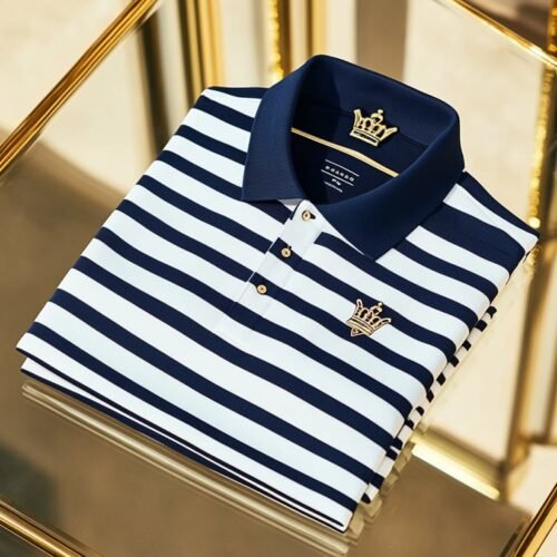 4716a7a823401bc8dacbc7e8f8ae439ab0e9c71a.jpg Men's Business Casual Button Short Sleeve Polo Shirt