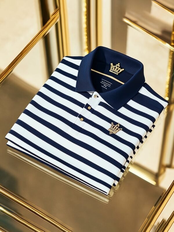 4716a7a823401bc8dacbc7e8f8ae439ab0e9c71a.jpg Men's Business Casual Button Short Sleeve Polo Shirt