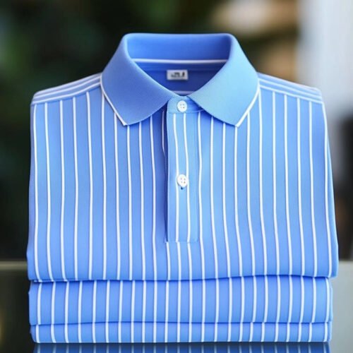 Men's Classic Business Button Short Sleeve Polo Shirt