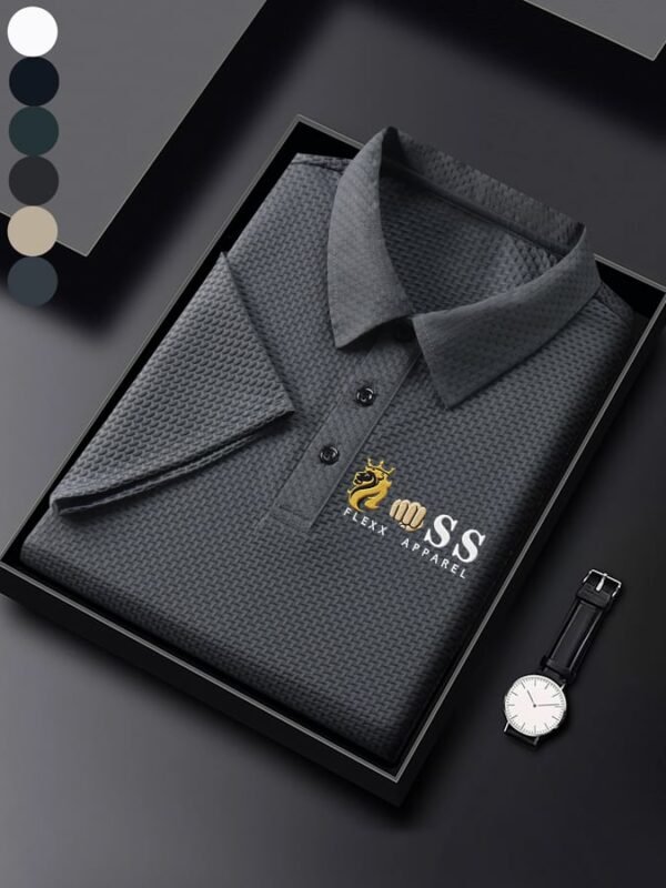 915c66ff85e286e200517dd90ed5748a1409086d.jpg Men'S Waffle Fabric Casual Short Sleeve POLO Shirt
