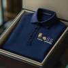 AI-20250916-0.png Men's Fashion Business Style Letter Printed Waffle Casual Short Sleeve POLO Shirt