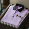 AI-20250916-14.png Men's Fashion Business Style Letter Printed Waffle Casual Short Sleeve POLO Shirt