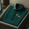 AI-20250916-16.png Men's Fashion Business Style Letter Printed Waffle Casual Short Sleeve POLO Shirt