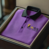 AI-20250916-18.png Men's Fashion Business Style Letter Printed Waffle Casual Short Sleeve POLO Shirt
