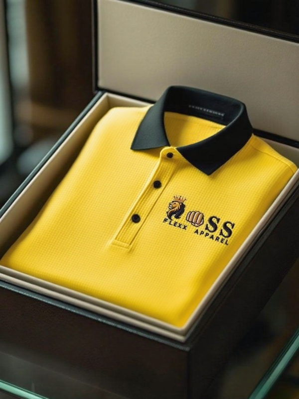 AI-20250916-6.png Men's Fashion Business Style Letter Printed Waffle Casual Short Sleeve POLO Shirt