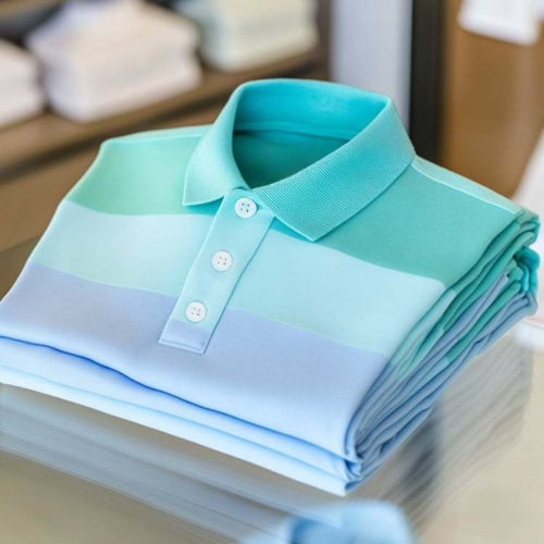 Men's Business Casual Color Block Stripe Button Short Sleeve Polo Shirt