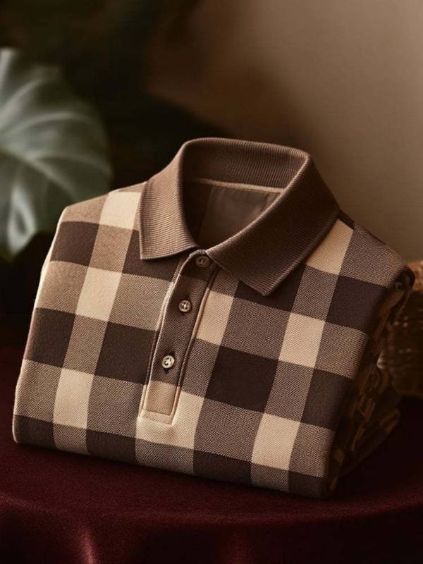 Men's Classic Business Button Short Sleeve Polo Shirt