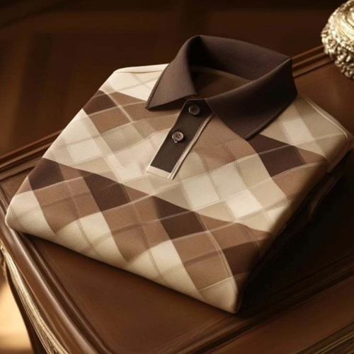 Men's Classic Business Button Short Sleeve Polo Shirt