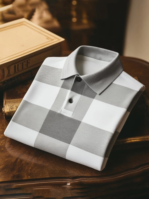 MYY25090123-AI-20250918.png Men's Classic Business Logo Button Short Sleeve Polo Shirt