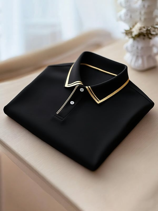 MYY25090812-AI-20250917.png Men's Classic Business Logo Button Short Sleeve Polo Shirt