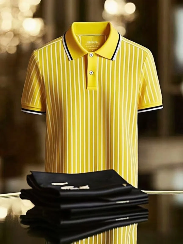 YY25070402-_2.png Men's Striped Business Lapel Short Sleeve Polo Shirt