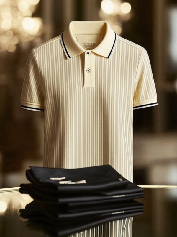 YY25070402-_3.png Men's Striped Business Lapel Short Sleeve Polo Shirt