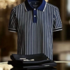 YY25070402-_7.png Men's Striped Business Lapel Short Sleeve Polo Shirt