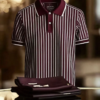 YY25070402-_8.png Men's Striped Business Lapel Short Sleeve Polo Shirt