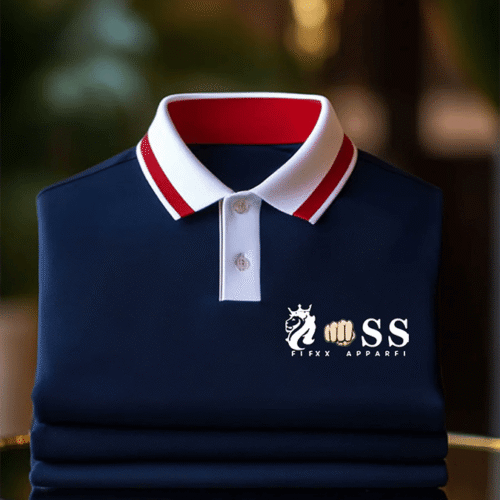 Men's Retro Letter Design Printed Casual Short Sleeve Polo Shirt