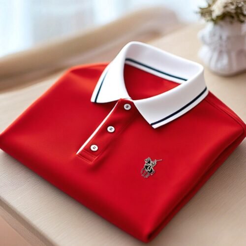 Men's Business Casual Button Short Sleeve Polo Shirt