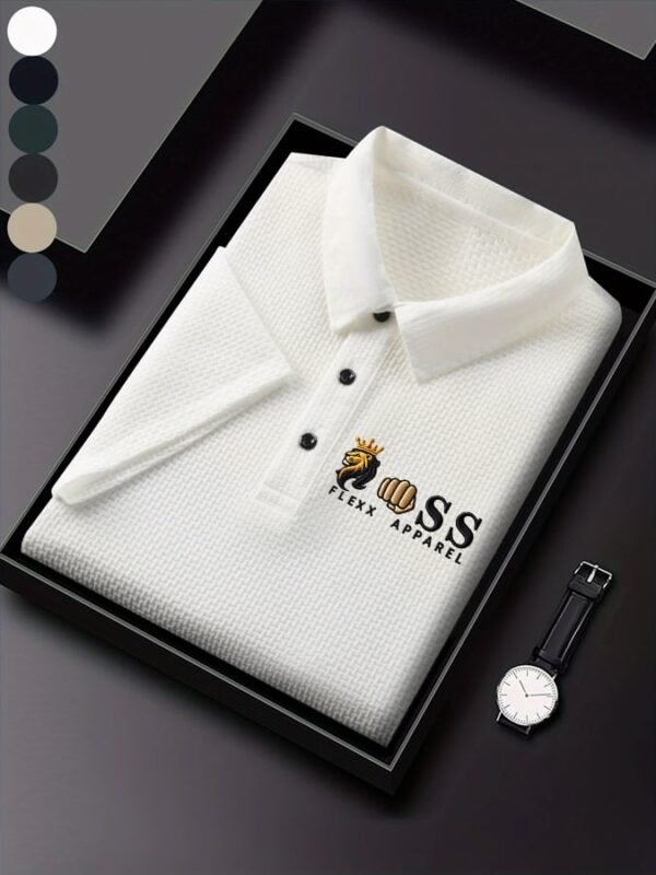 f940d1a1cd50bf5cdd1f9d98eae9f90aa2eb2cd9.jpg Men'S Waffle Fabric Casual Short Sleeve POLO Shirt